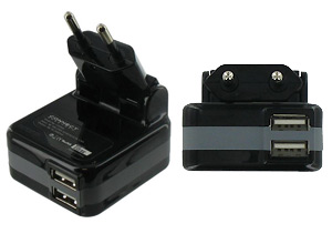 CONNECT,ADAPTATEUR SECTEUR 2 USB 2A CEV006